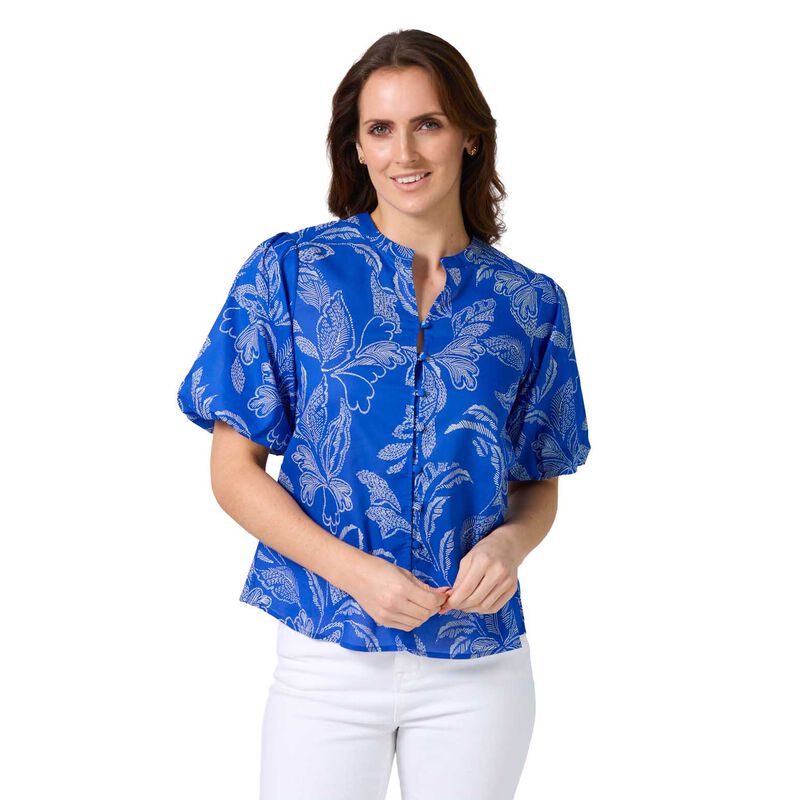 Stella + Gemma Tamara Blouse Corfu Cobalt image number 0